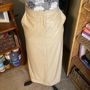 Zara Faux Tan Leather Pencil Skirt